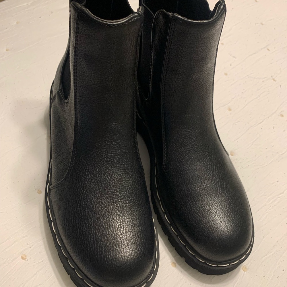 Black Leather Ankle Boots